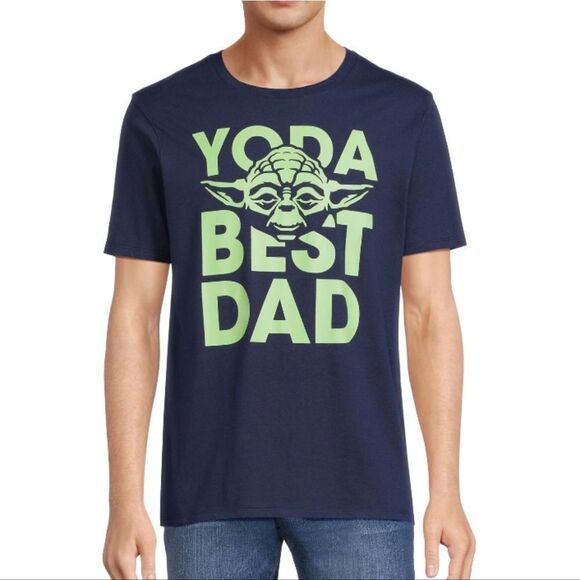 New Star Wars Yoda Best Dad Father Day Men's Graphic T-Shirt, Blue - Picture 3 of 8
